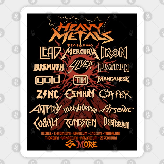 Heavy Metals - Parody Design Sticker by dreambeast.co